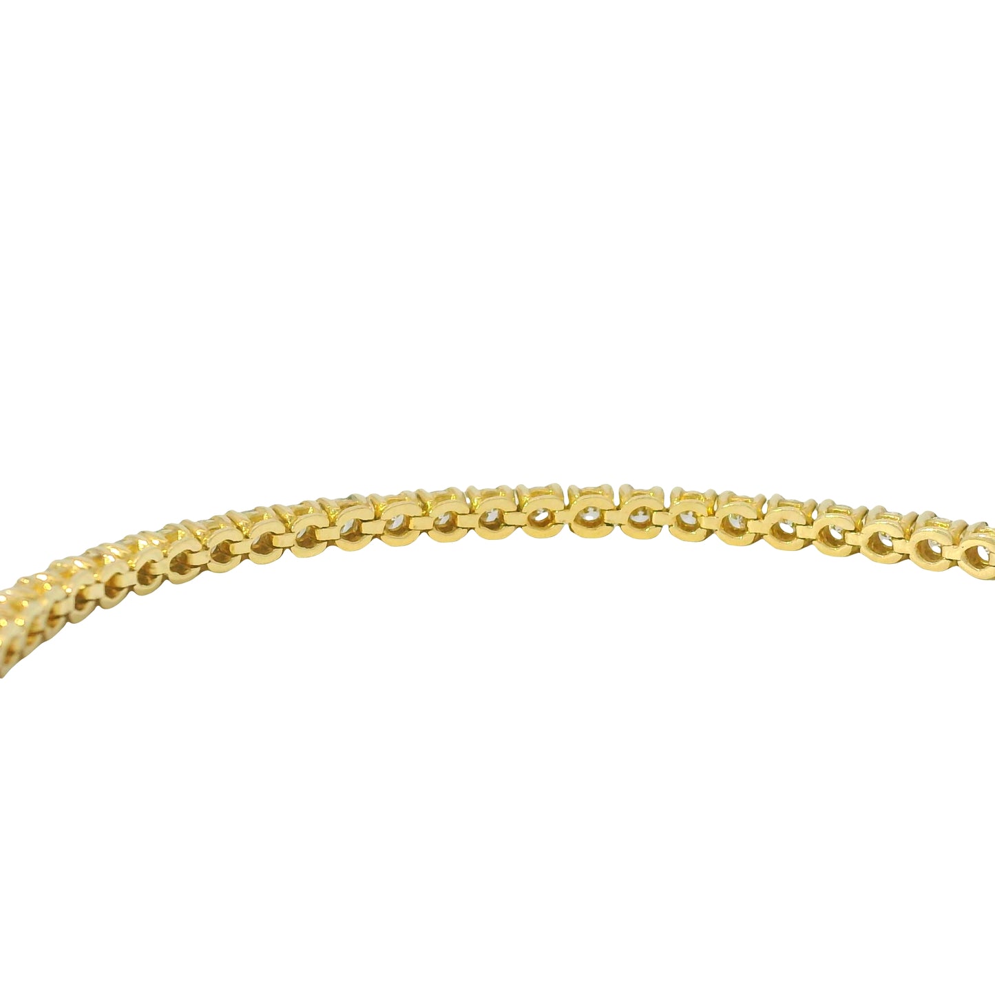 14K Yellow Gold Natural 2.37 Carat Round Brilliant Diamond Tennis Bracelet