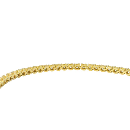 14K Yellow Gold Natural 2.37 Carat Round Brilliant Diamond Tennis Bracelet
