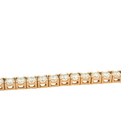 14K Rose Gold Natural Round Brilliant Cut Diamond Tennis Bracelet