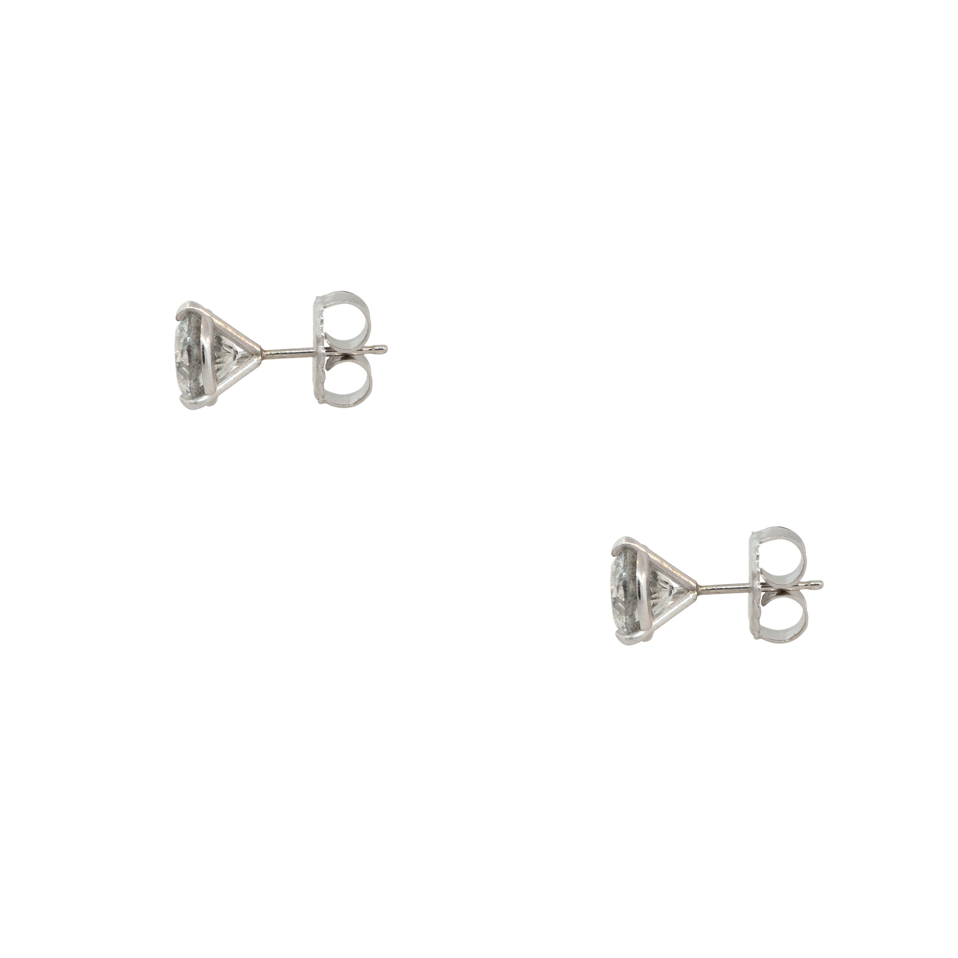 14k White Gold 3.86ctw Diamond Martini Set Stud Earrings