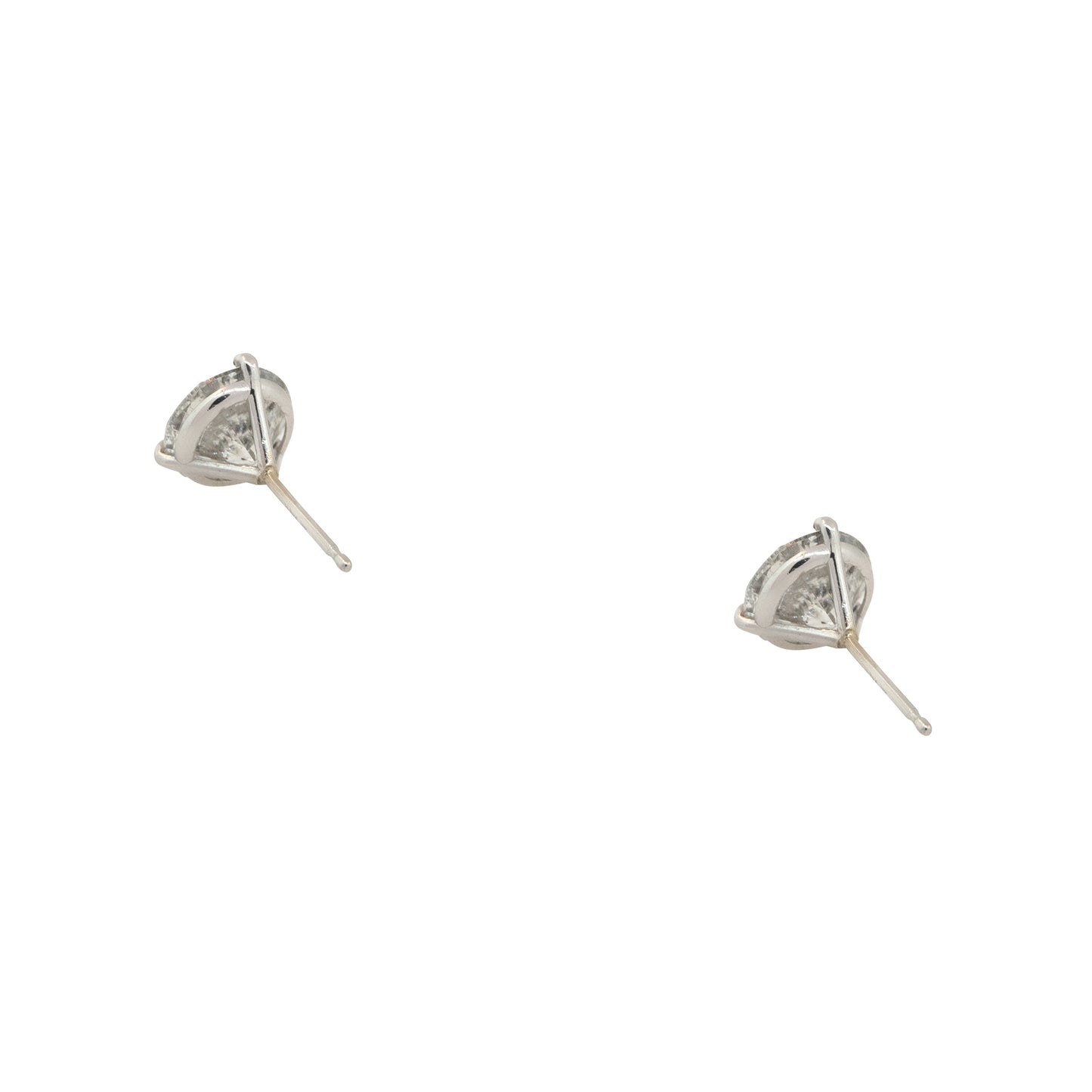 14k White Gold 3.86ctw Diamond Martini Set Stud Earrings