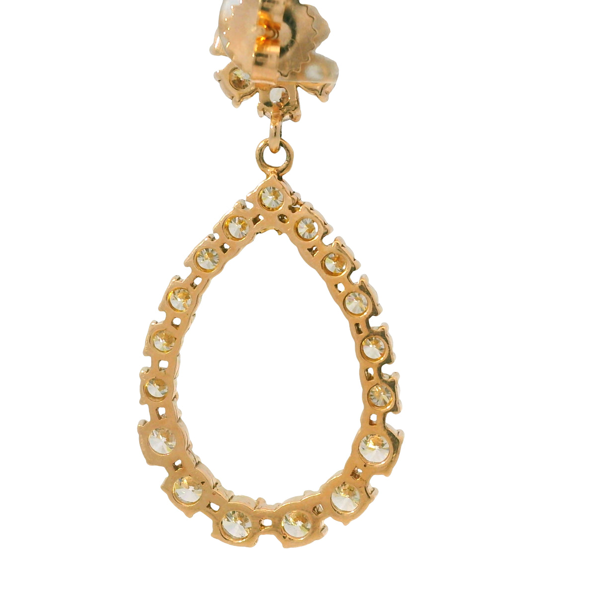 14K Rose Gold Natural 5.88 Carat Round Diamond Flower Drop Earrings