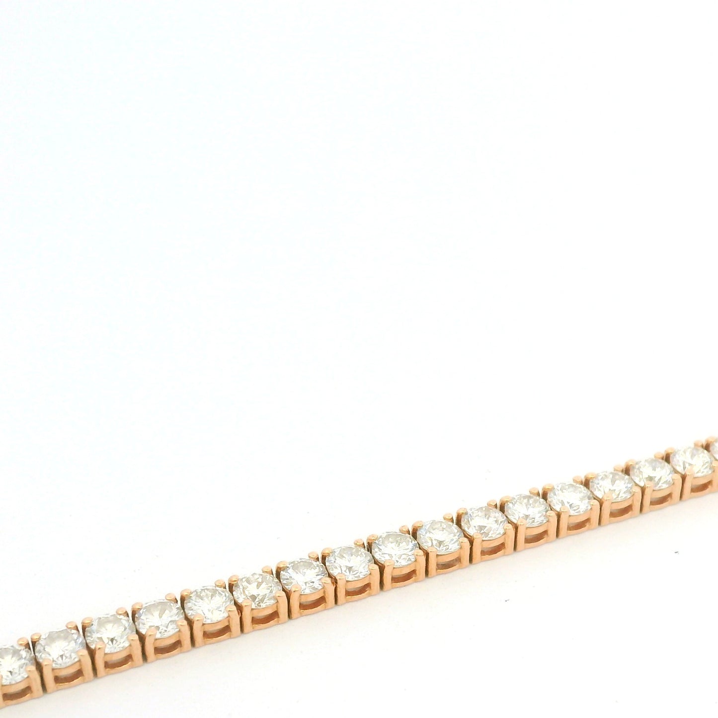 14K Rose Gold Natural 5.02 Carat Round Brilliant Cut Diamond Tennis Bracelet