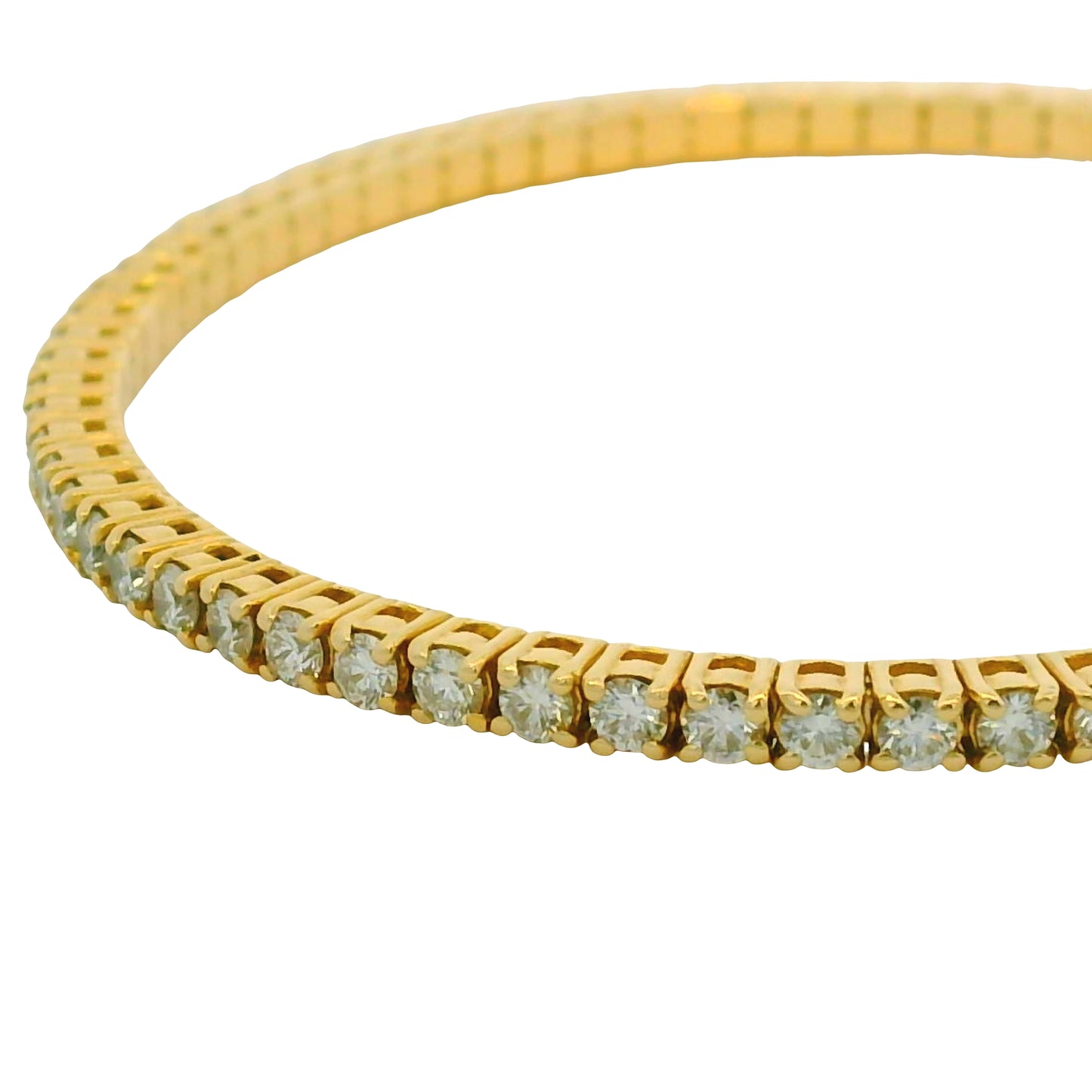 14K Yellow Gold Natural 2.08 Carat Diamond Cuff Bangle Bracelet