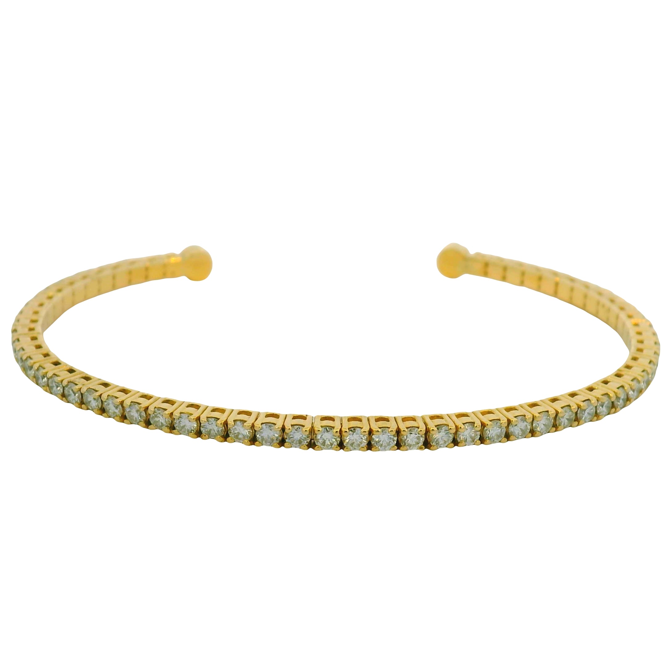 14k Rose Gold Natural 2.08 Carat Diamond Cuff Bangle Bracelet