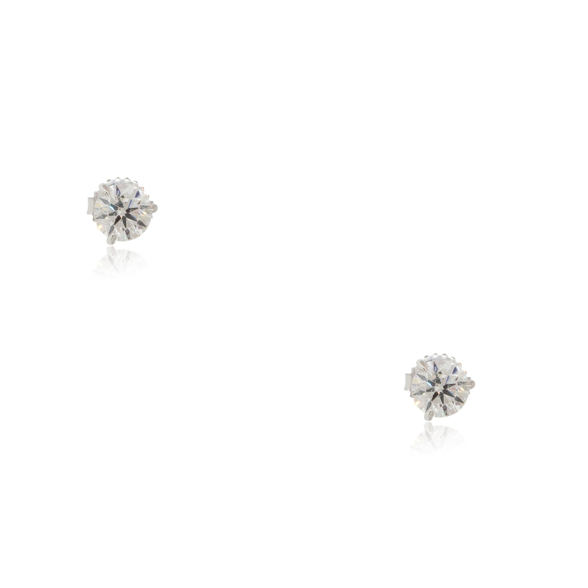 14k White Gold 2.03ctw Diamond Stud Earrings
