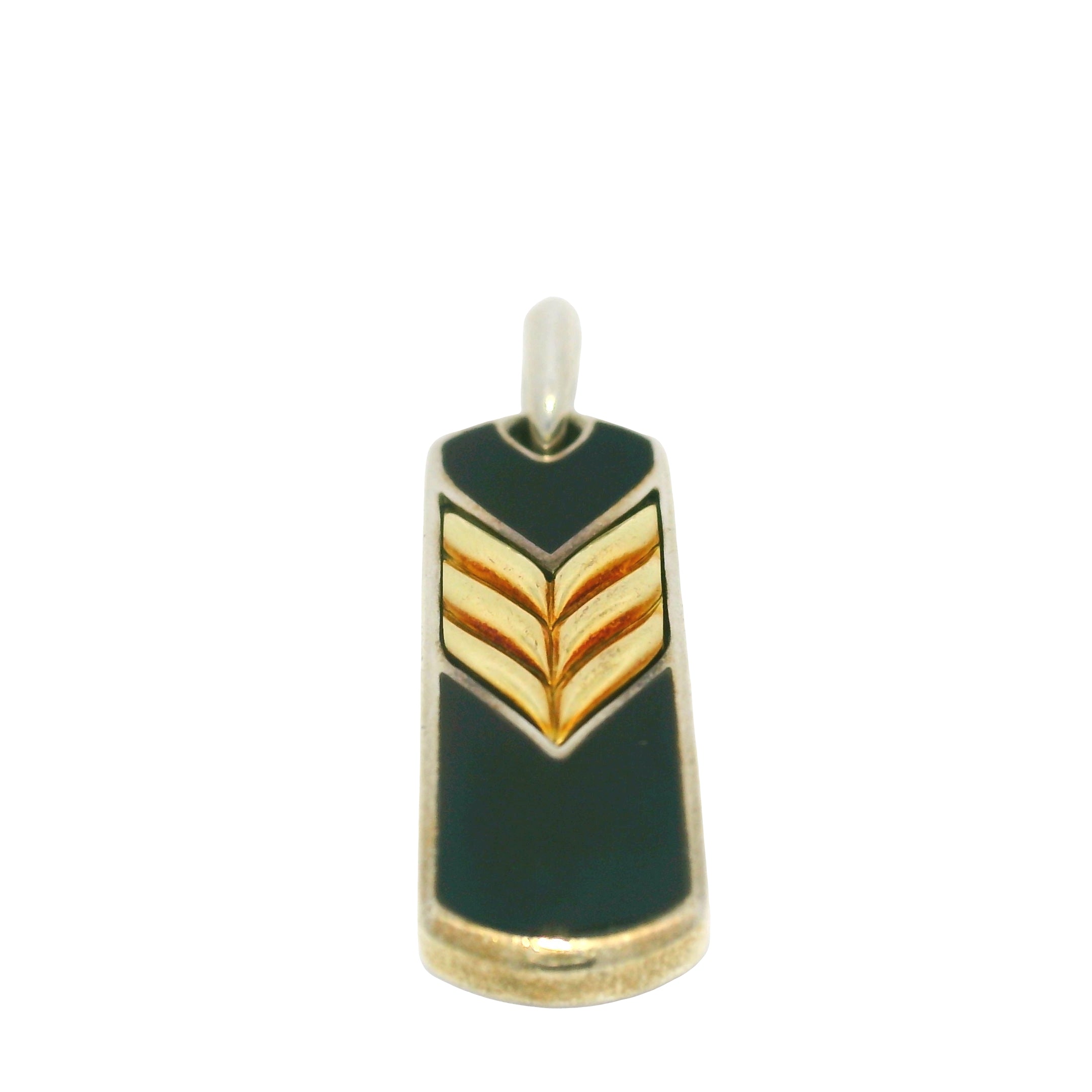 David Yurman 18K Yellow Gold & Sterling Silver Chevron Onyx Pendant