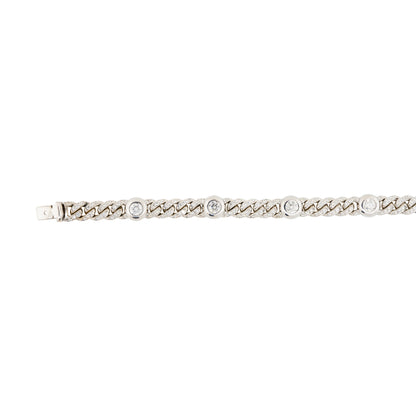 18k White Gold 5.30ctw Pave Diamond Cuban Bracelet
