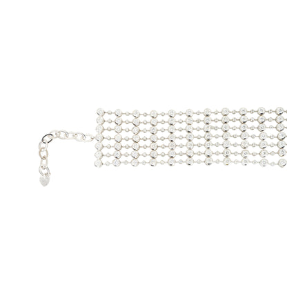 18k White Gold 13ctw 6-Row Bezel Set Diamond Bracelet