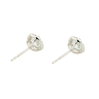 18k White Gold 2.3ctw Halo Diamond Stud Earrings