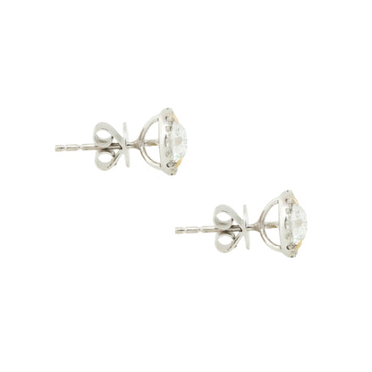 18k White Gold 2.3ctw Halo Diamond Stud Earrings