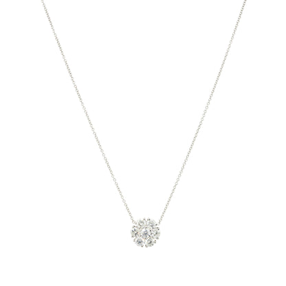 18k White Gold 2.35ctw Multi Diamond Flower Pendant