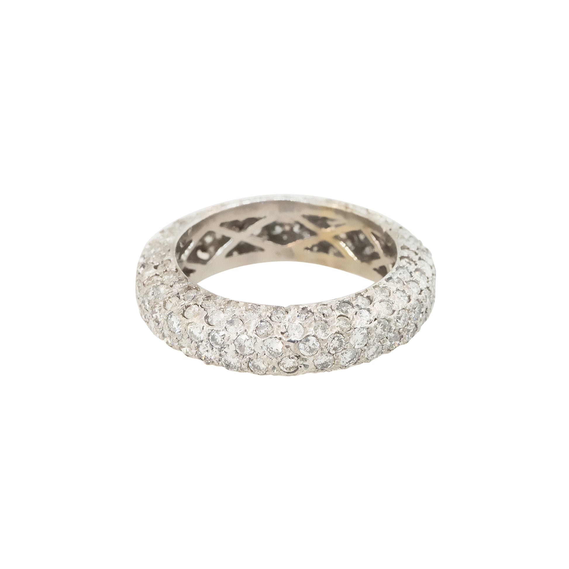 18k White Gold 1.50ctw Pave Diamond Band Ring