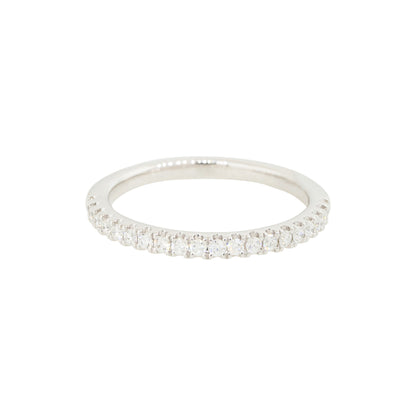 14k White Gold 0.25ctw Round Brilliant Diamond Half-Way Wedding Band