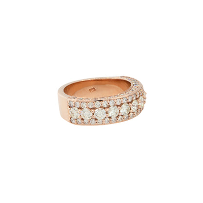 14k Rose Gold 4.25ctw Men's Diamond Set Band Ring