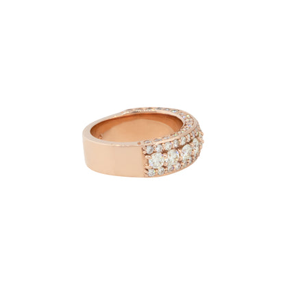 14k Rose Gold 4.25ctw Men's Diamond Set Band Ring