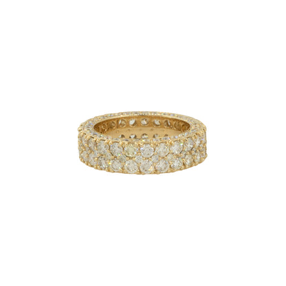 14k Yellow Gold 6.70ctw Men's Pave Diamond Eternity Ring