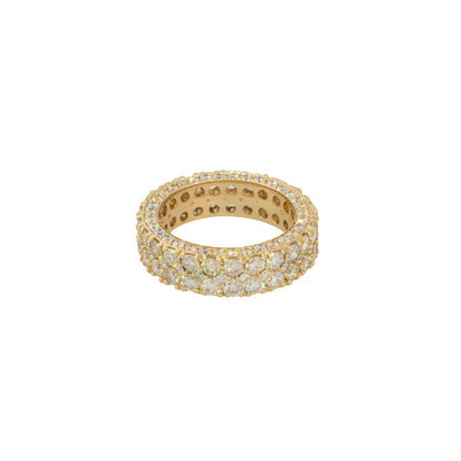 14k Yellow Gold 6.70ctw Men's Pave Diamond Eternity Ring