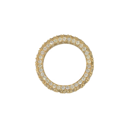 14k Yellow Gold 6.70ctw Men's Pave Diamond Eternity Ring