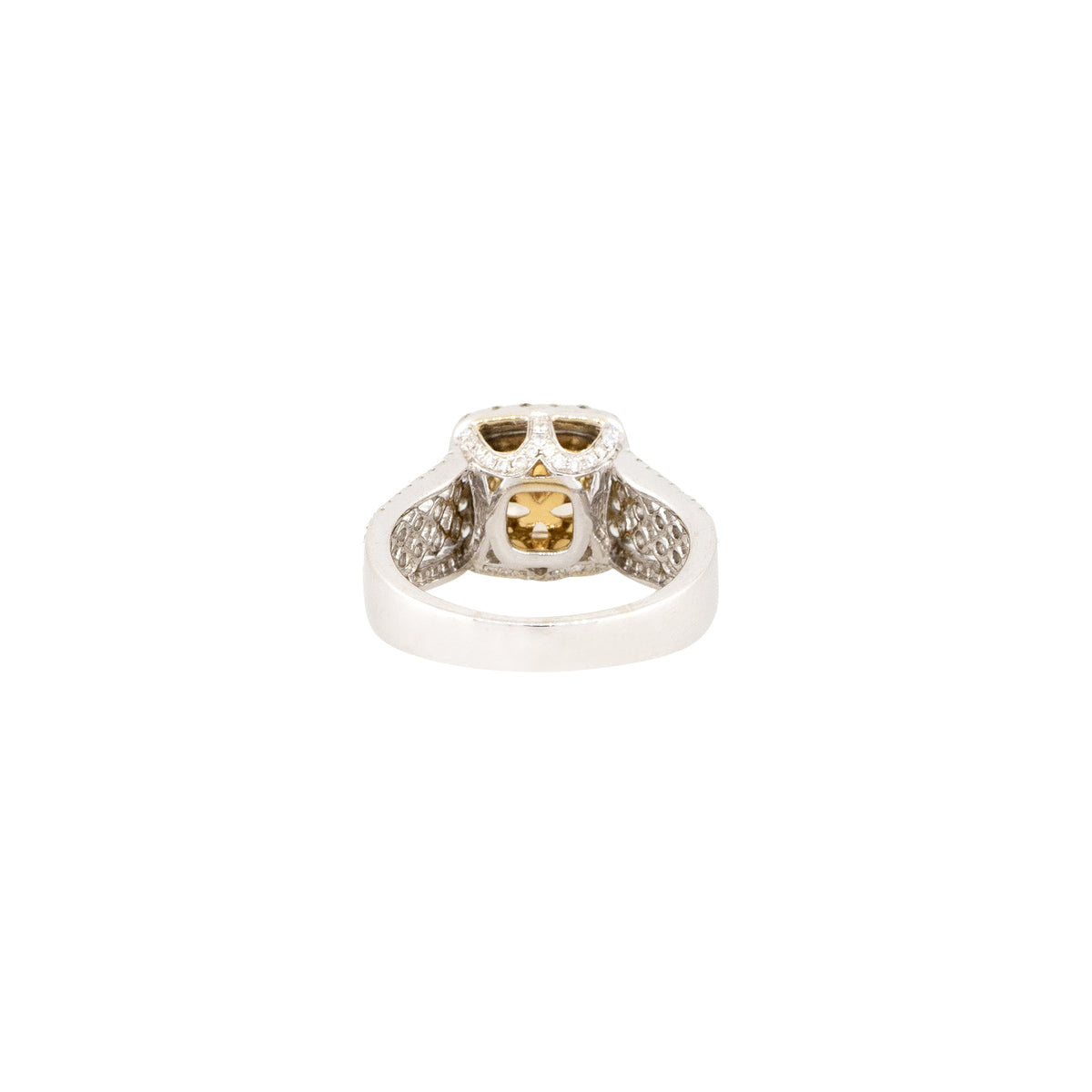 18k White Gold 2.43ctw Fancy Light Yellow Diamond Halo Ring