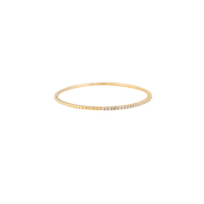 14k Yellow Gold 0.95ctw Flexible Diamond Stackable Bangle Bracelet  