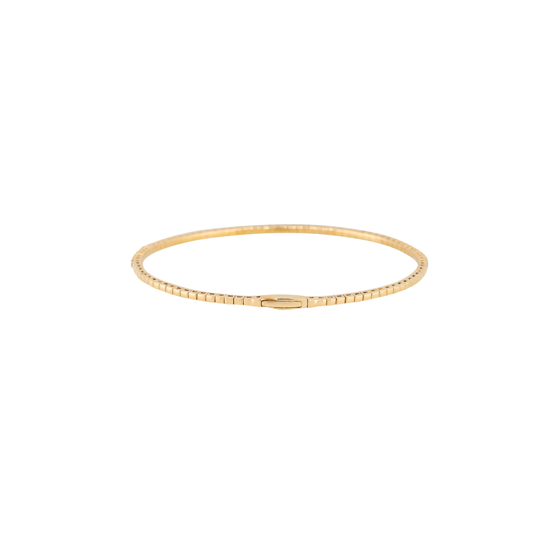 14k Yellow Gold 0.95ctw Flexible Diamond Stackable Bangle Bracelet  