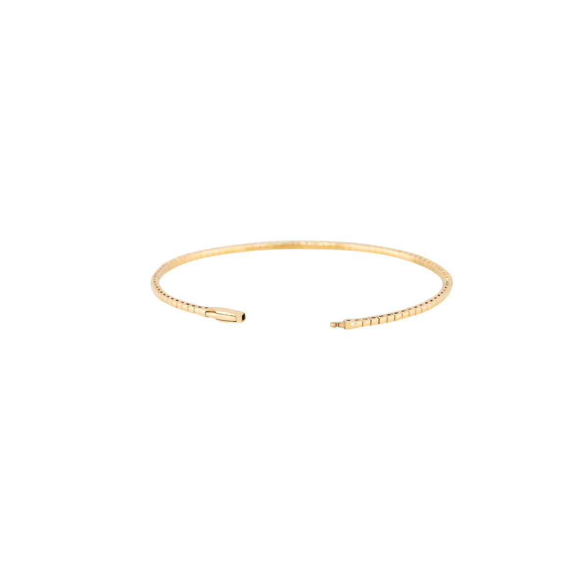 14k Yellow Gold 0.95ctw Flexible Diamond Stackable Bangle Bracelet  