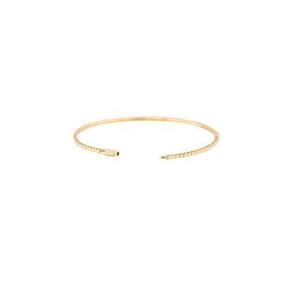 14k Yellow Gold 0.95ctw Flexible Diamond Stackable Bangle Bracelet  