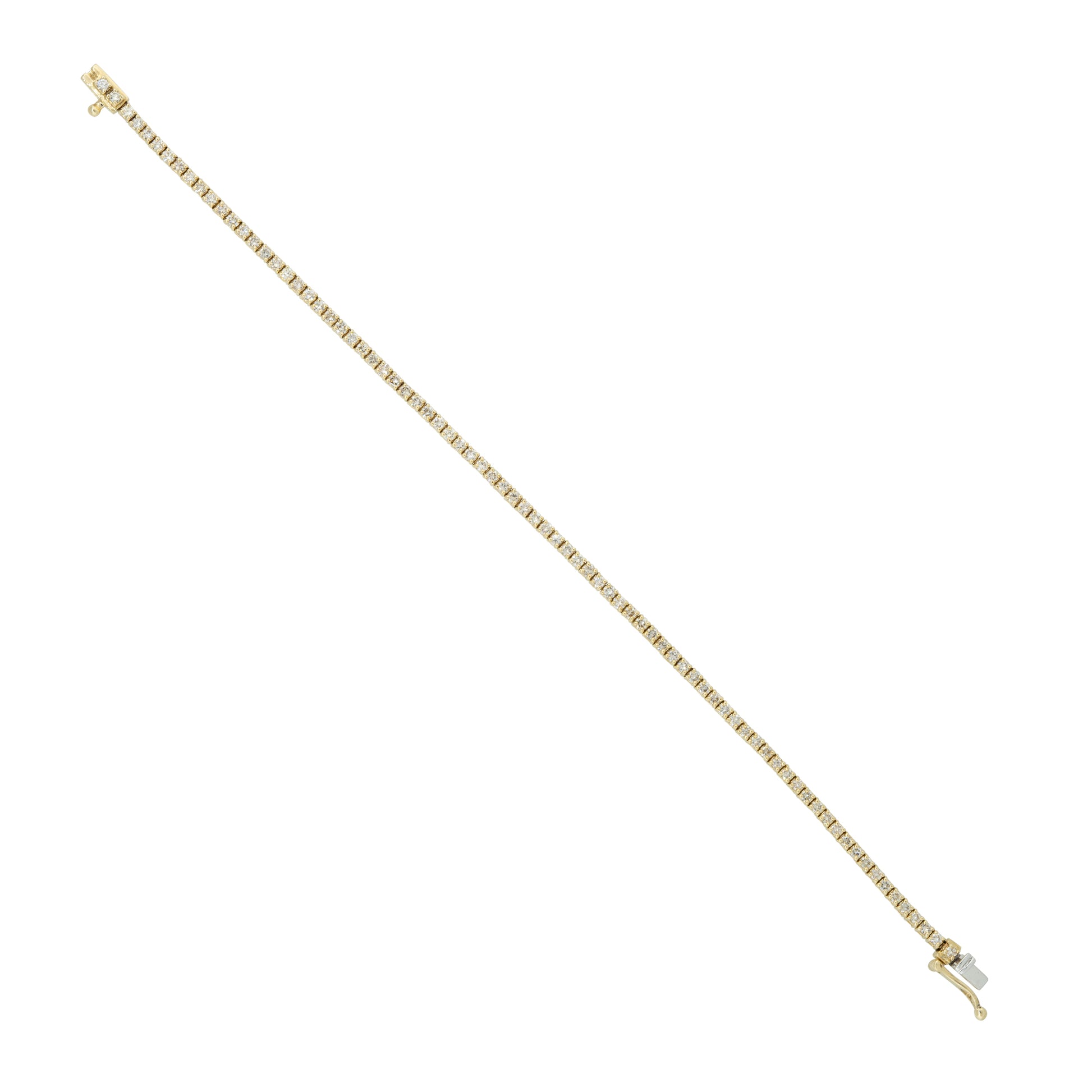 14k Yellow Gold 1.91ctw Round Brilliant Diamond Tennis Bracelet