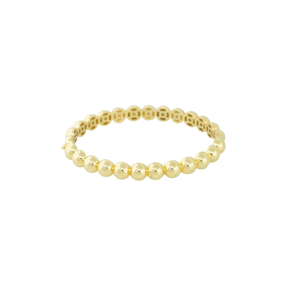 18k Yellow Gold 0.64ctw Pave Diamond Bump Bangle