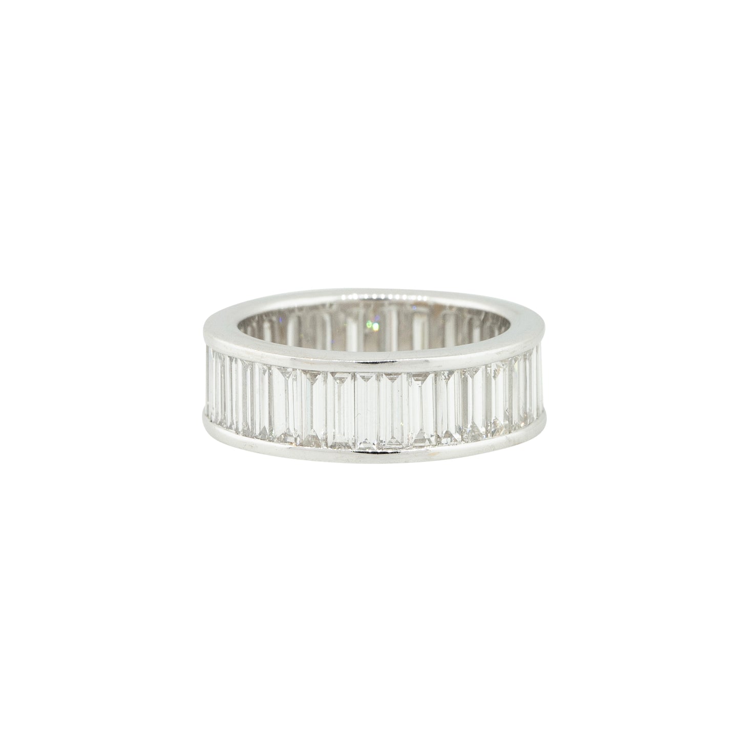18k White Gold 3.93ctw Baguette Cut Diamond Eternity Band 
