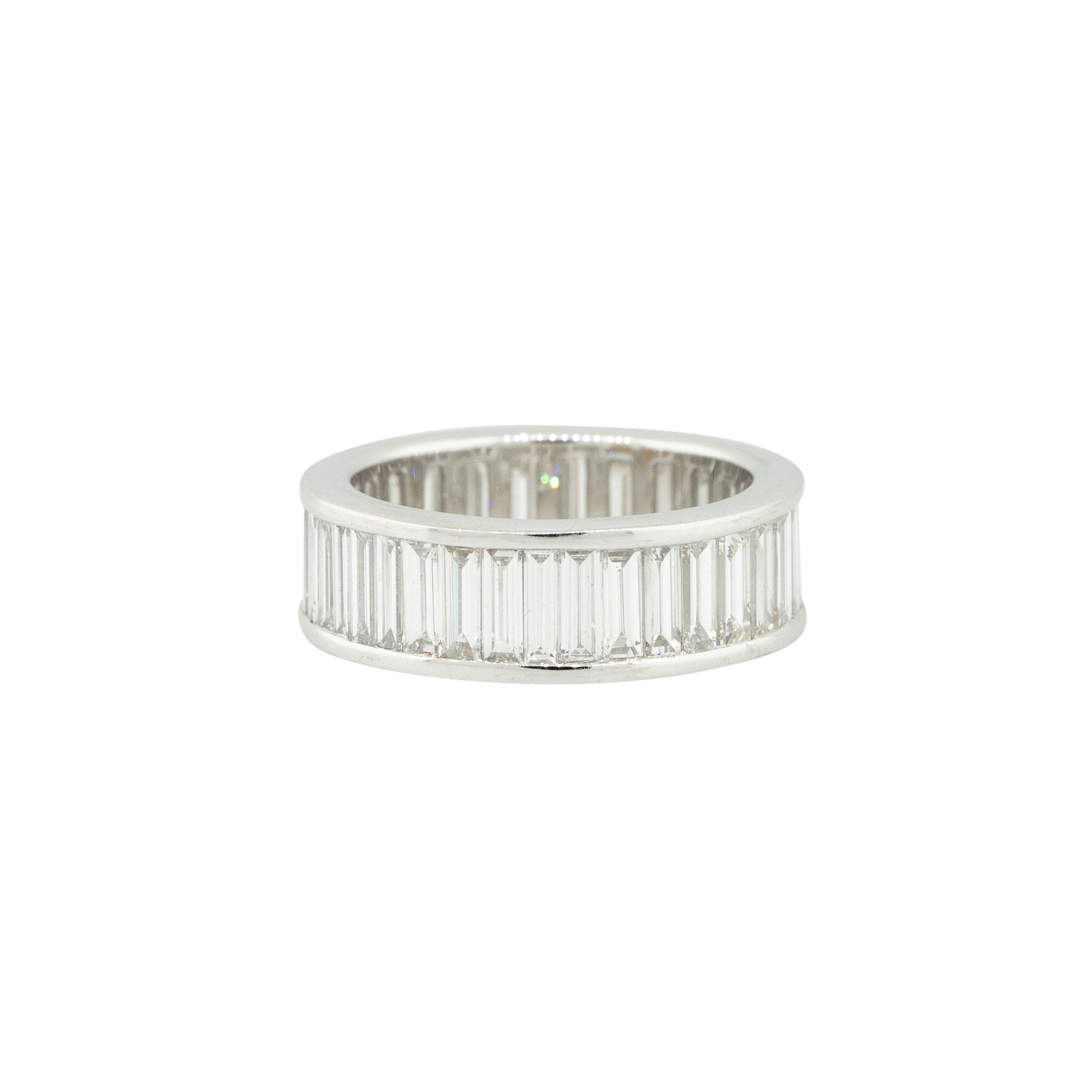 18k White Gold 3.93ctw Baguette Cut Diamond Eternity Band 