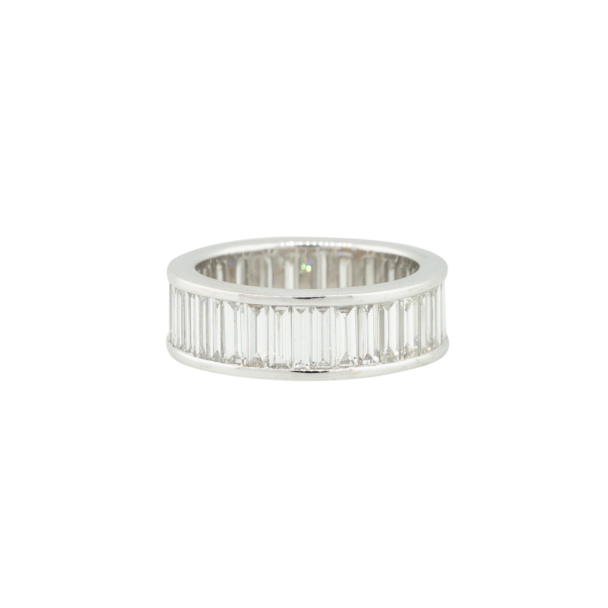 18k White Gold 3.93ctw Baguette Cut Diamond Eternity Band 