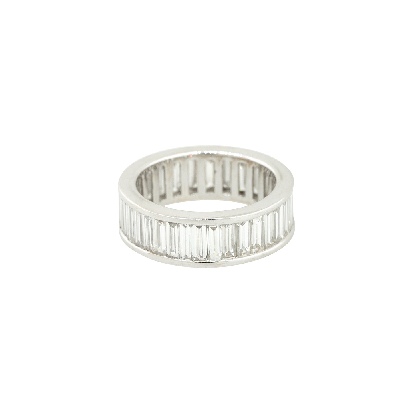 18k White Gold 3.93ctw Baguette Cut Diamond Eternity Band 