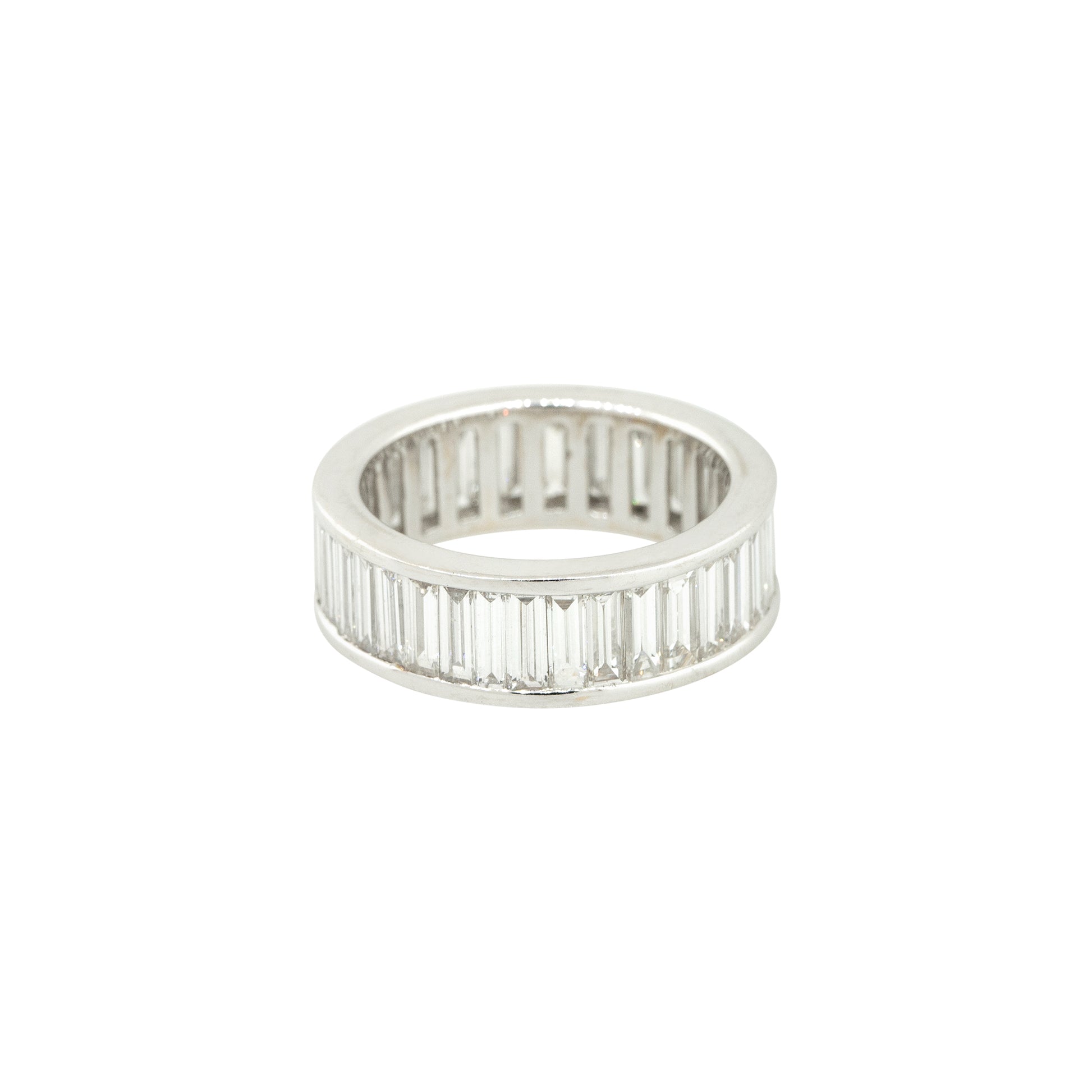 18k White Gold 3.93ctw Baguette Cut Diamond Eternity Band 