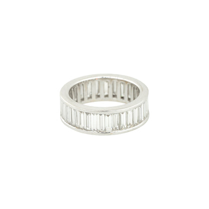 18k White Gold 3.93ctw Baguette Cut Diamond Eternity Band 