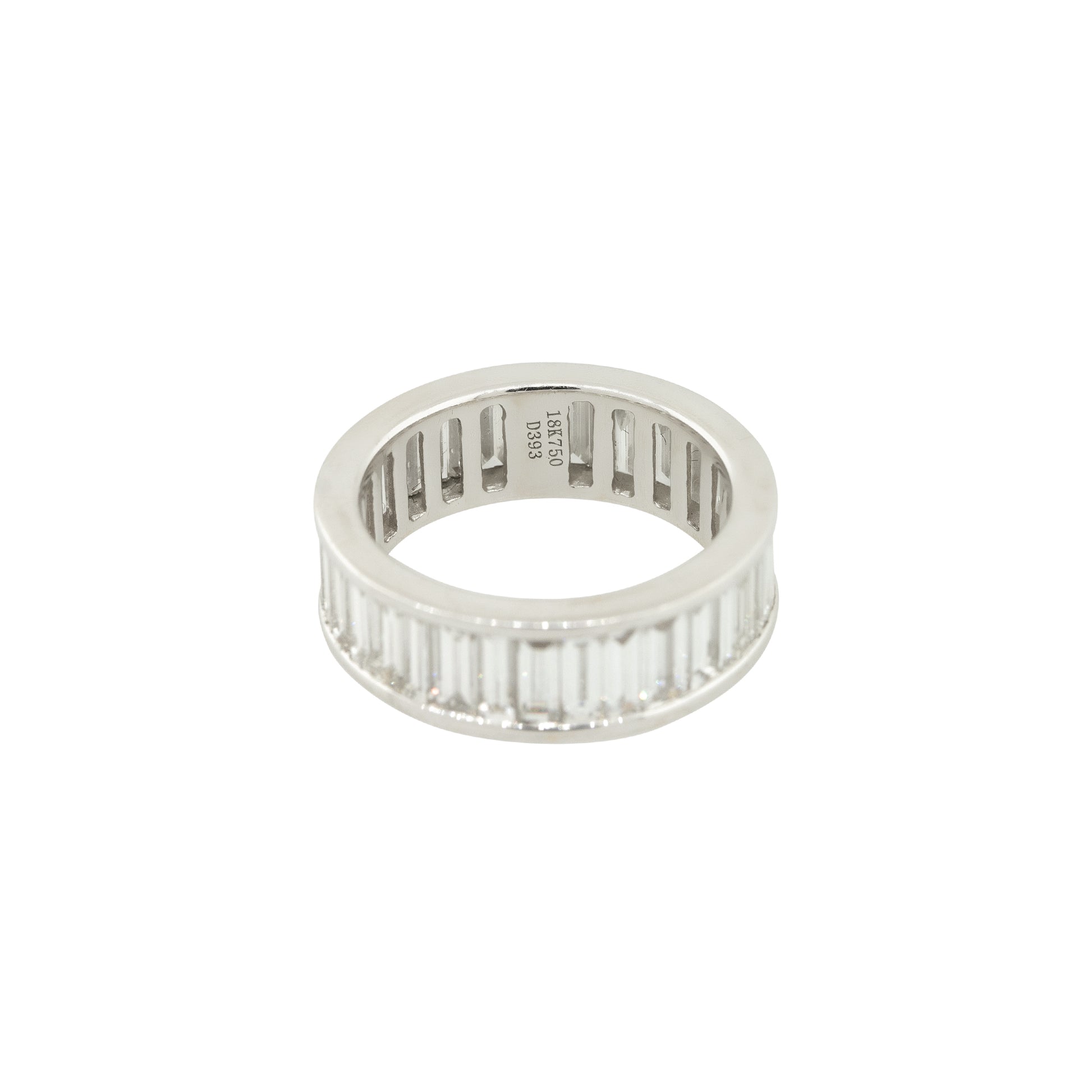 18k White Gold 3.93ctw Baguette Cut Diamond Eternity Band 