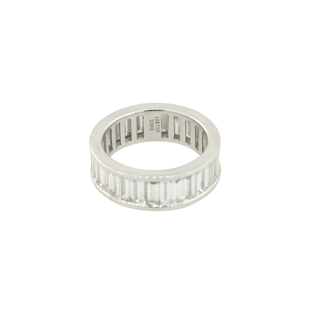 18k White Gold 3.93ctw Baguette Cut Diamond Eternity Band 