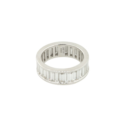 18k White Gold 3.93ctw Baguette Cut Diamond Eternity Band 