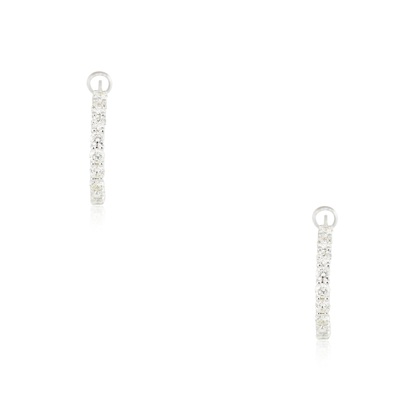 14k White Gold 2.57ctw Diamond Inside Out Hoop Earrings