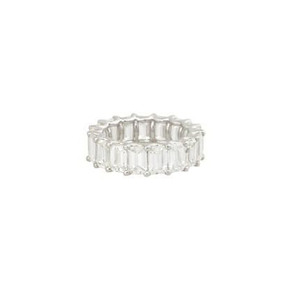 Platinum 8.29ctw Emerald Cut Diamond Eternity Band