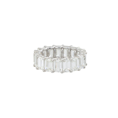 Platinum 8.29ctw Emerald Cut Diamond Eternity Band