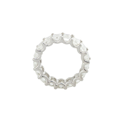 Platinum 8.29ctw Emerald Cut Diamond Eternity Band