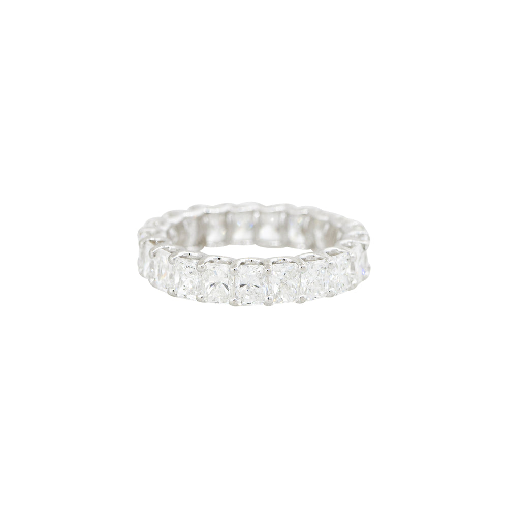 18k White Gold 4.48ctw Radiant Cut Diamond Eternity Band