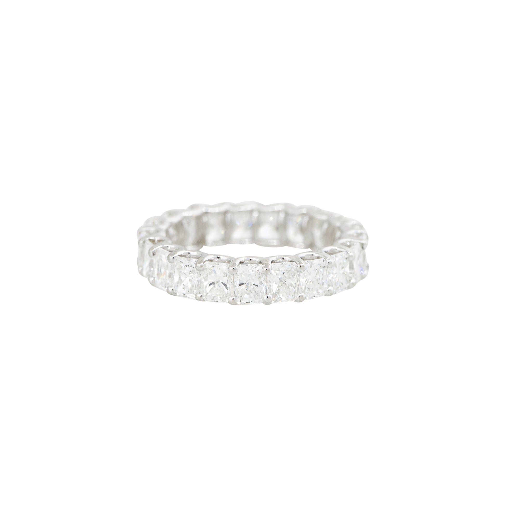 18k White Gold 4.48ctw Radiant Cut Diamond Eternity Band