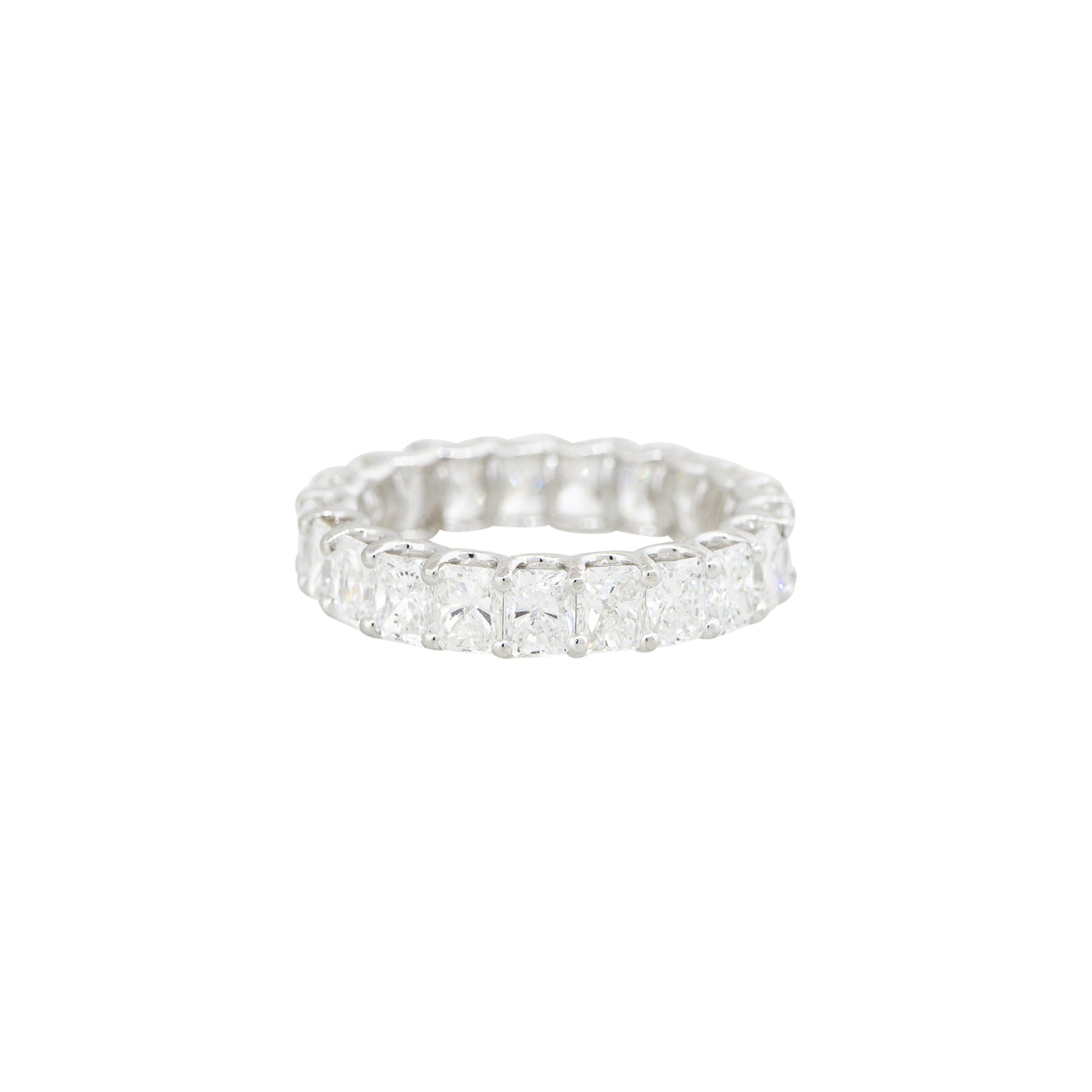18k White Gold 4.48ctw Radiant Cut Diamond Eternity Band