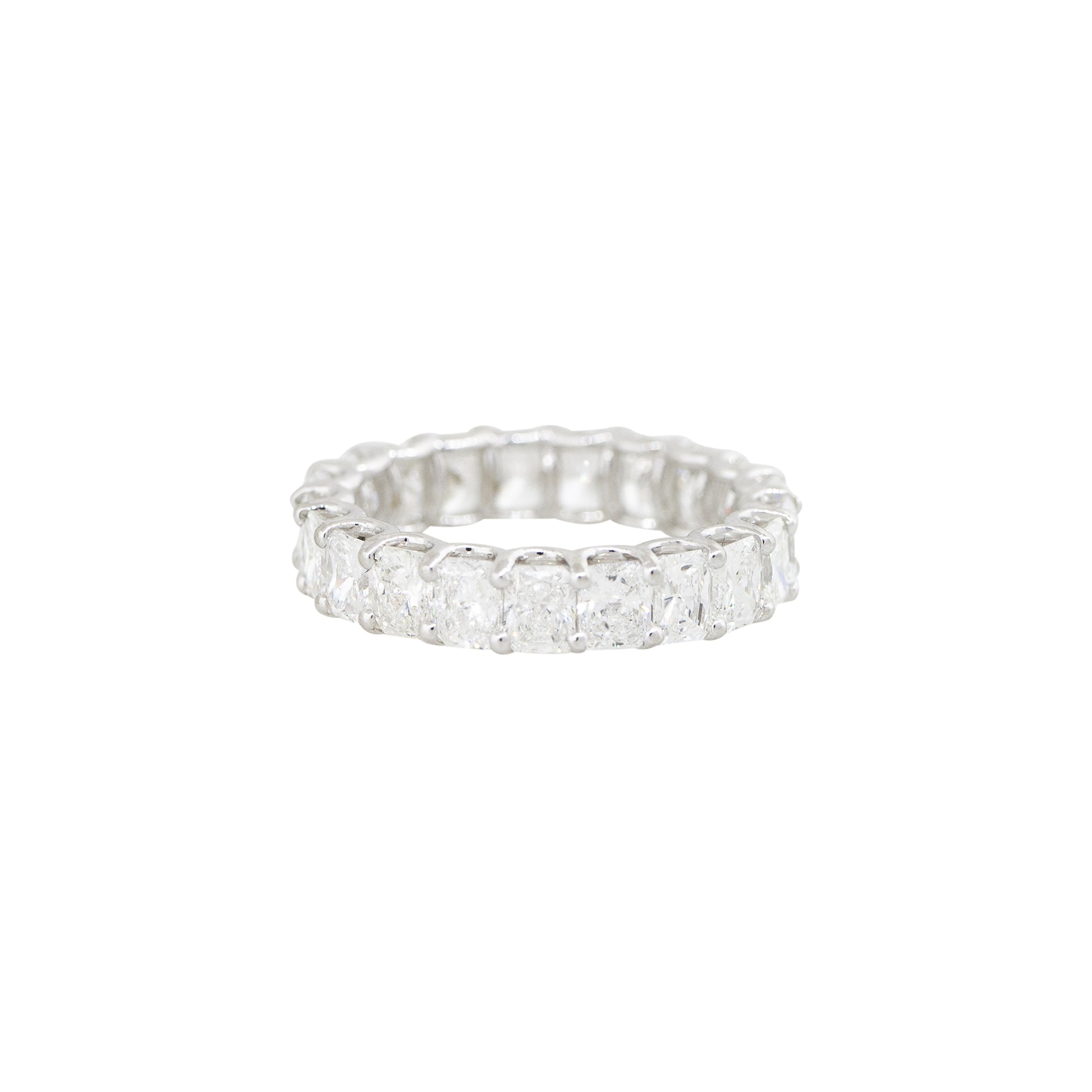 18k White Gold 4.48ctw Radiant Cut Diamond Eternity Band