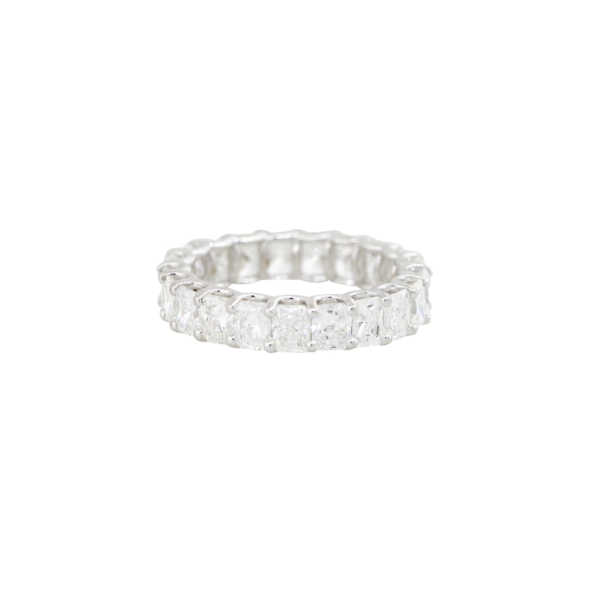18k White Gold 4.48ctw Radiant Cut Diamond Eternity Band