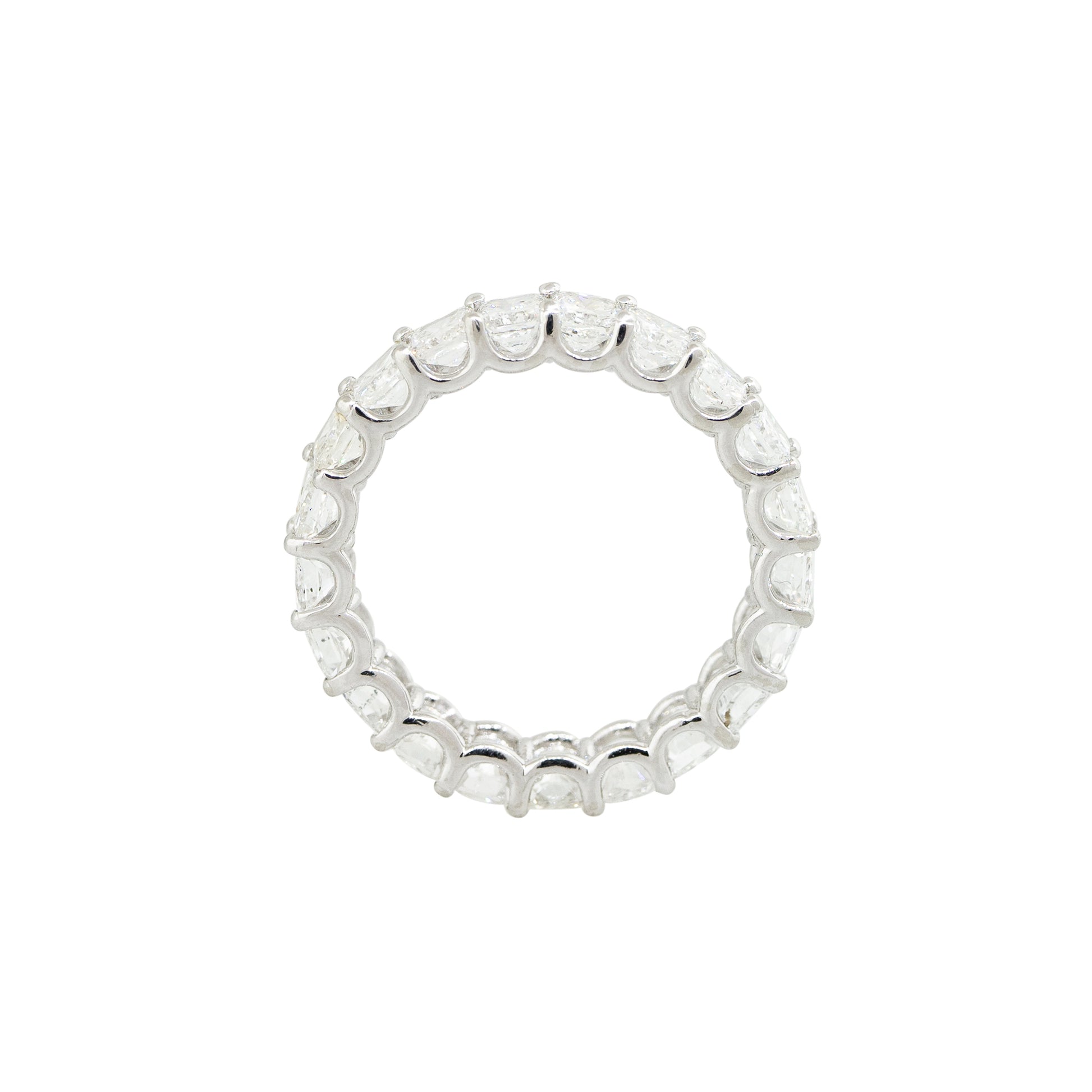 18k White Gold 4.48ctw Radiant Cut Diamond Eternity Band