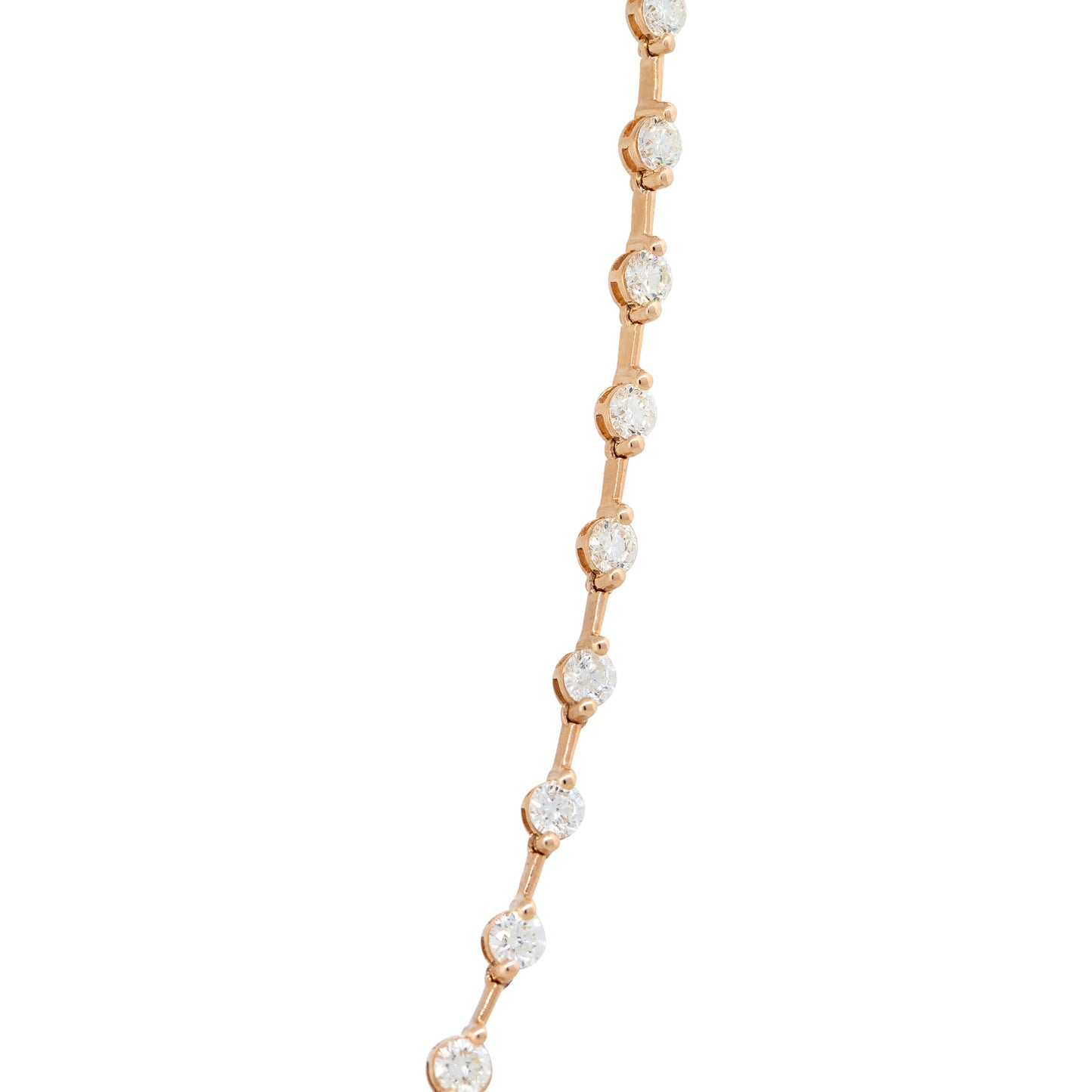18k Rose Gold 8.41ctw Round Brilliant Diamond Station Necklace